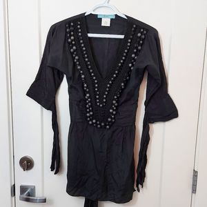 MARCIANO Silk Blend Beaded Blouse